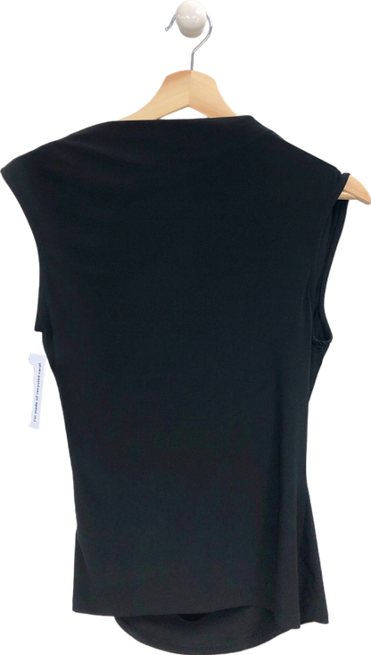 New Look Black Ruched Sleeveless Top UK 8