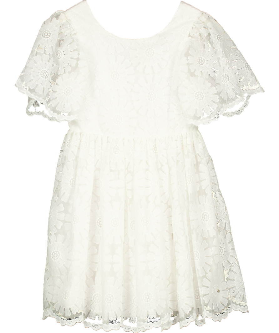 Tartine et Chocolat White Floral Embroidered Dress 12 Years