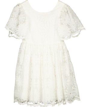 Tartine et Chocolat White Floral Embroidered Dress 12 Years