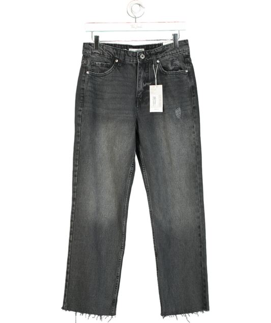 MANGO Black Blanca Straight-fit Cropped Jeans UK 10