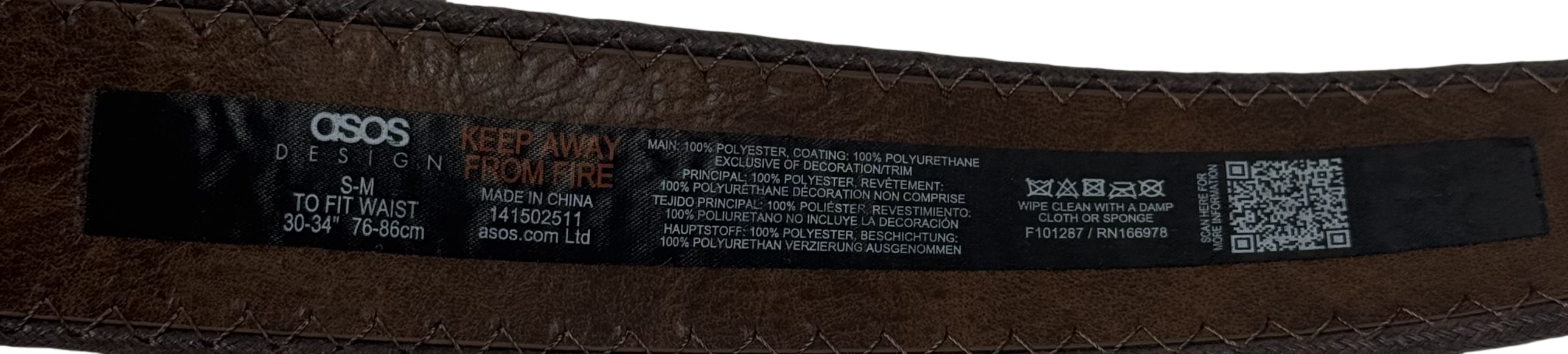 ASOS Brown Americana Plate Belt UK S/M