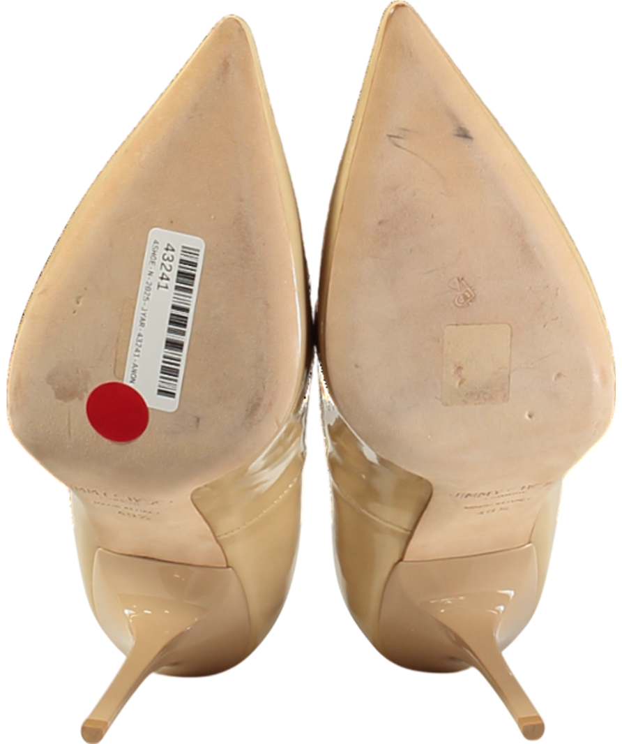 Jimmy Choo Beige Patent Leather Pointed Pumps UK 7.5 EU 40.5 👠