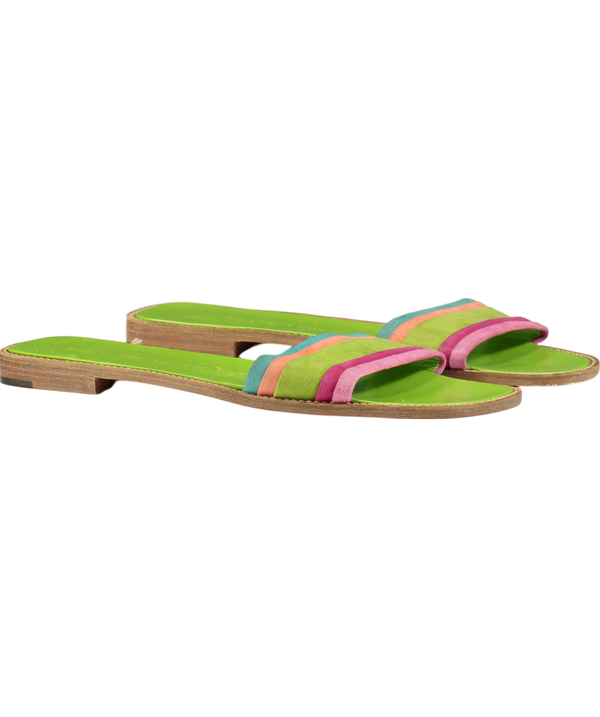 Ralph Lauren Multicoloured Suede Stripe Sandals UK 7.5 EU 40.5