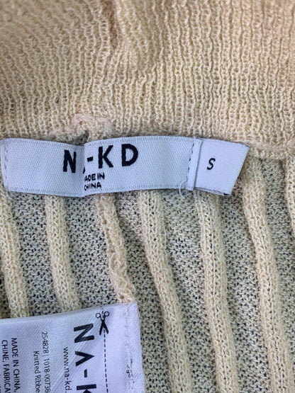 NA-KD Light Beige Knit Ribbed Shorts S