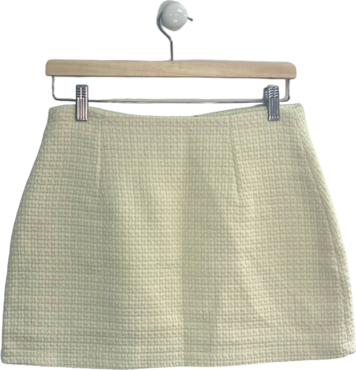 4th & Reckless Cream Tweed Mini Skirt UK 10