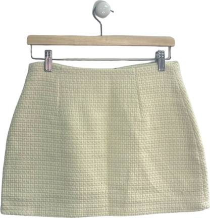 4th & Reckless Cream Tweed Mini Skirt UK 10