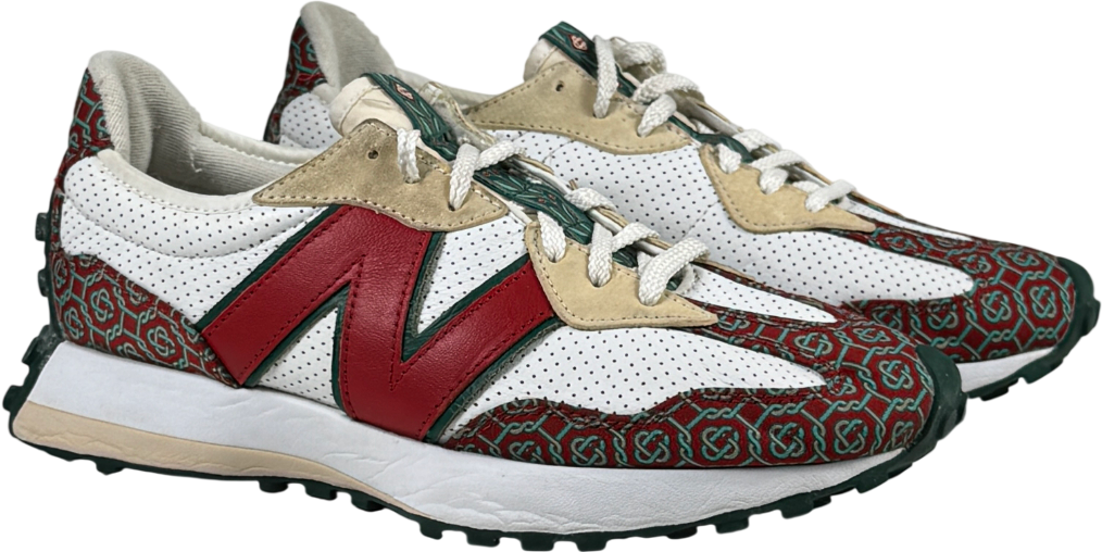 NEW BALANCE White X Casablanca 327 Red Monogram Trainers UK 9 EU 43 👞