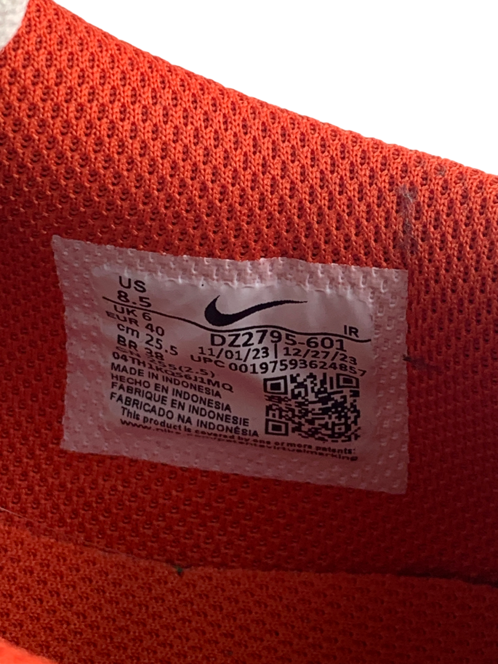 Nike Orange Womens Cortez Trainers UK 6 EU 39 👠