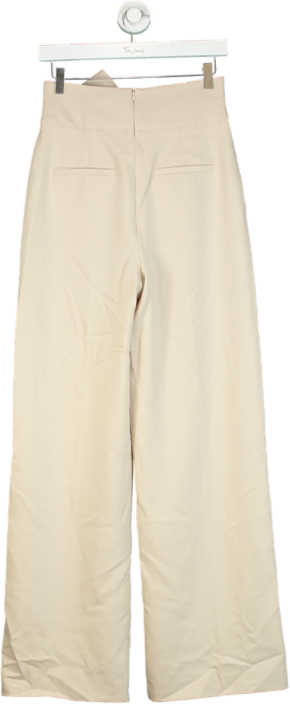 Karen Millen Camel Tailored Eyelet Detail Belted Straight Leg Trousers UK 6