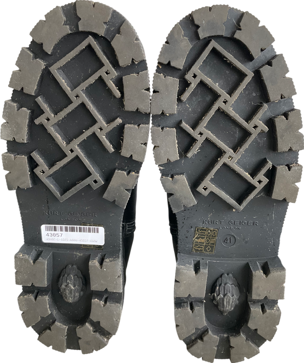 Kurt Geiger Black Trekker Knee Boots UK 8 EU 41 👠