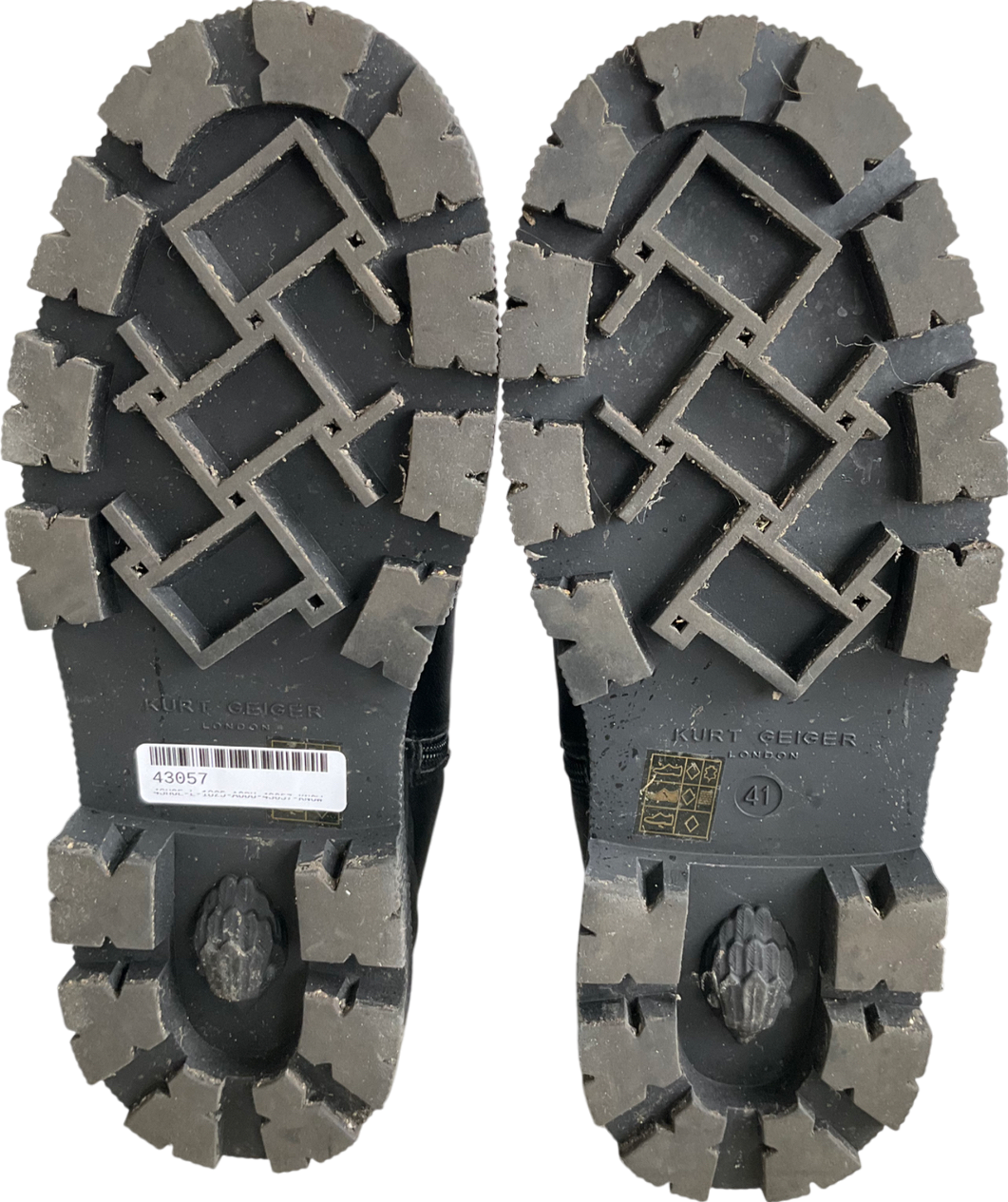 Kurt Geiger Black Trekker Knee Boots UK 8 EU 41 👠