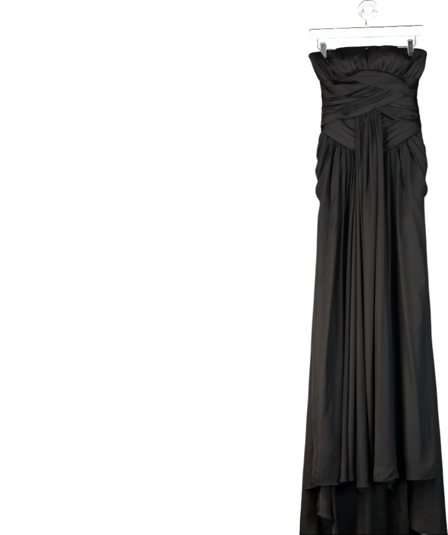 Black Strapless Draped Gown UK XS/S