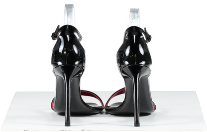 Saint Laurent Amber Black Patent Heeled Sandals UK 6 EU 39 👠
