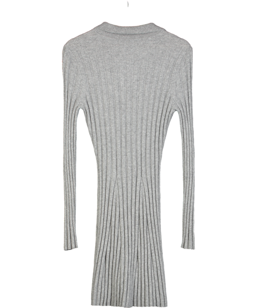 Reformation Grey Walsh Ribbed Recycled Cashmere Mini Dress UK S