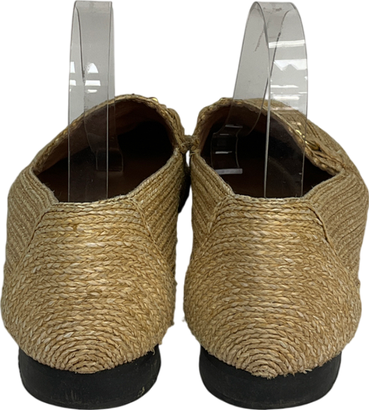 Uterque Beige Raffia Snaffle Loafers UK 8 EU 41 👠