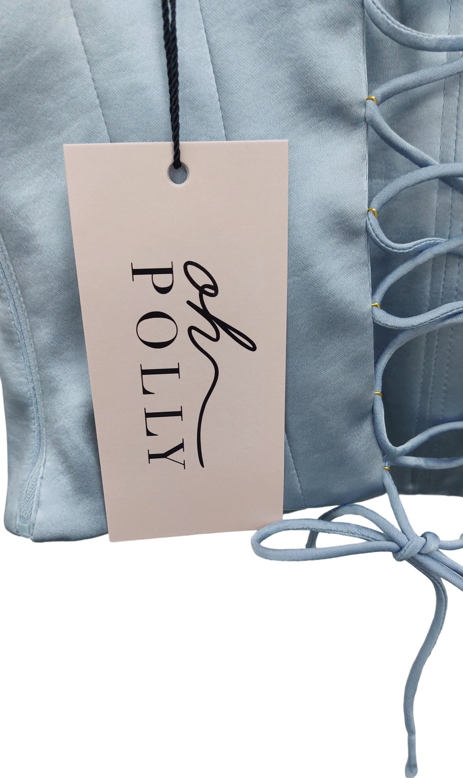 Oh Polly Blue Xaria Lace-up Corset Top UK 8