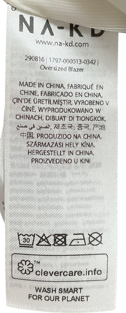 NA-KD Cream Tailored Blazer UK 8