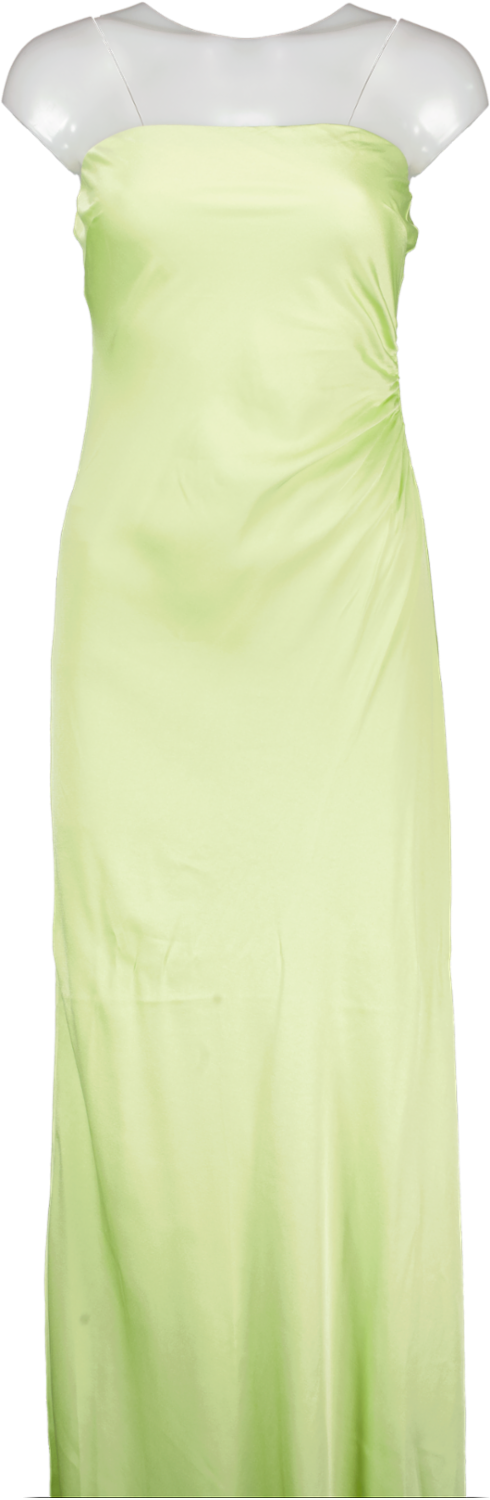 FOREVER NEW Green Avery Satin Strapless Dress UK 8