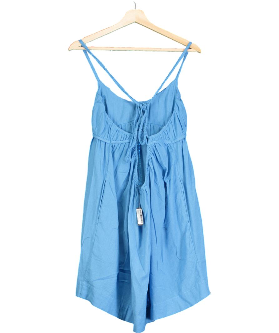 Free People Blue Free-est - Tell All Mini Dress UK L