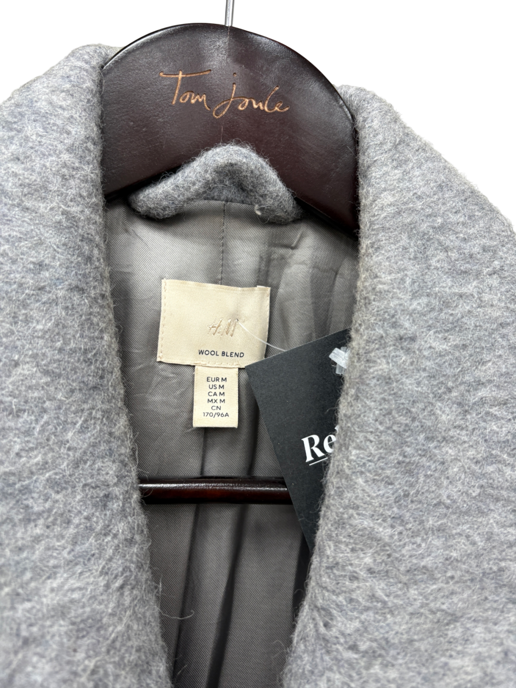 H&M Grey Oversized Wool Blend Blazer UK M