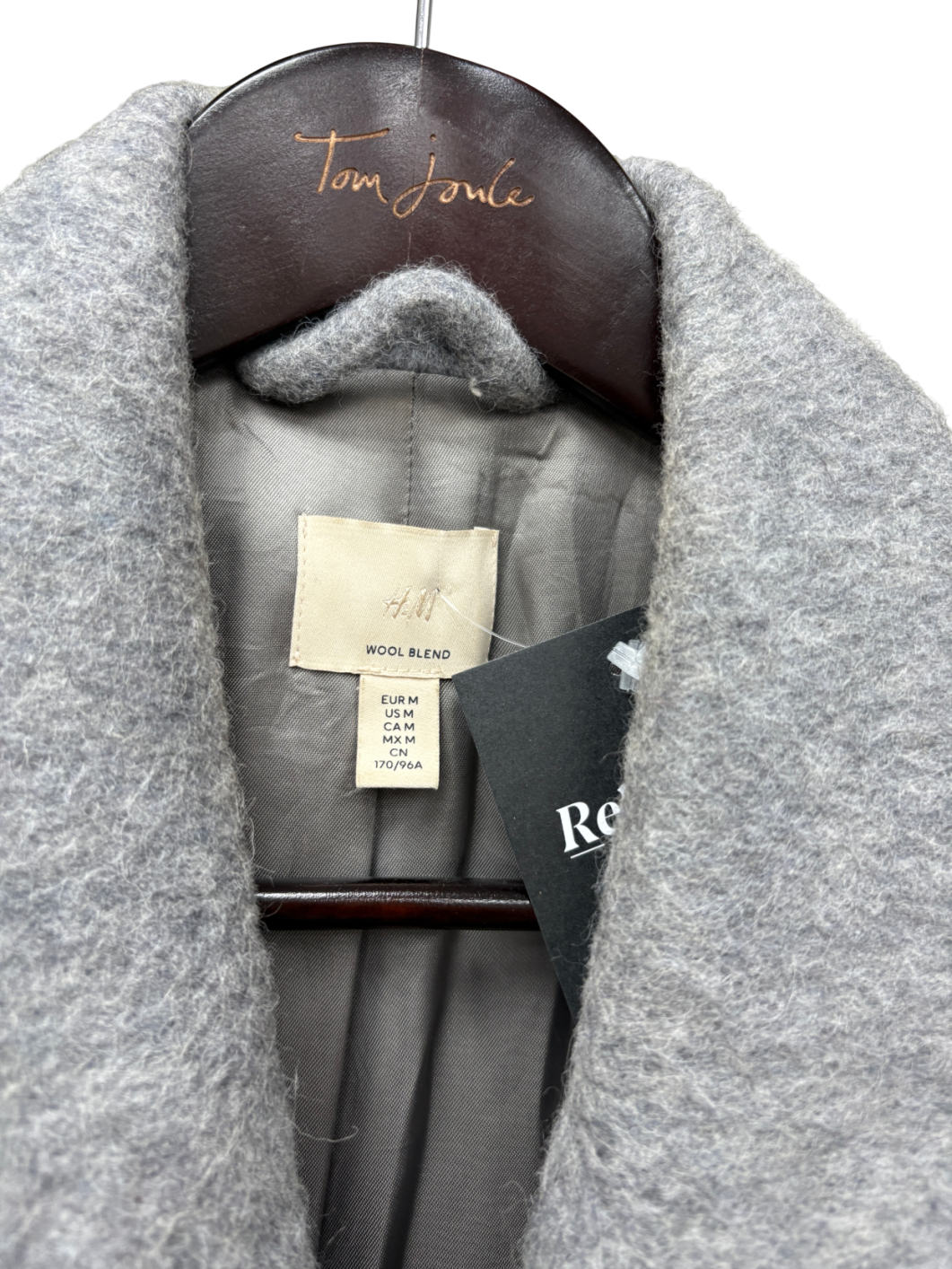 H&M Grey Oversized Wool Blend Blazer UK M