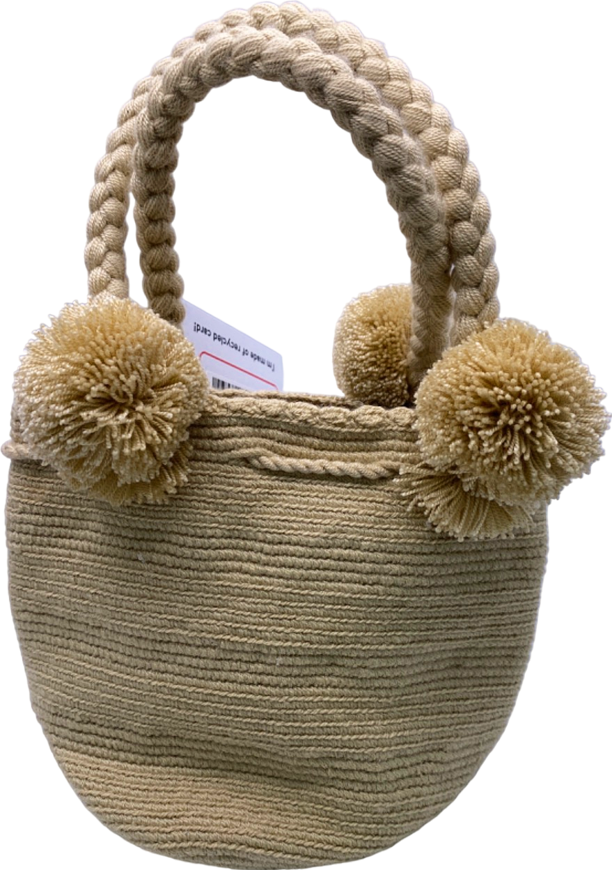The Colombian Collective Beige Handwoven Tote Bag UK One Size
