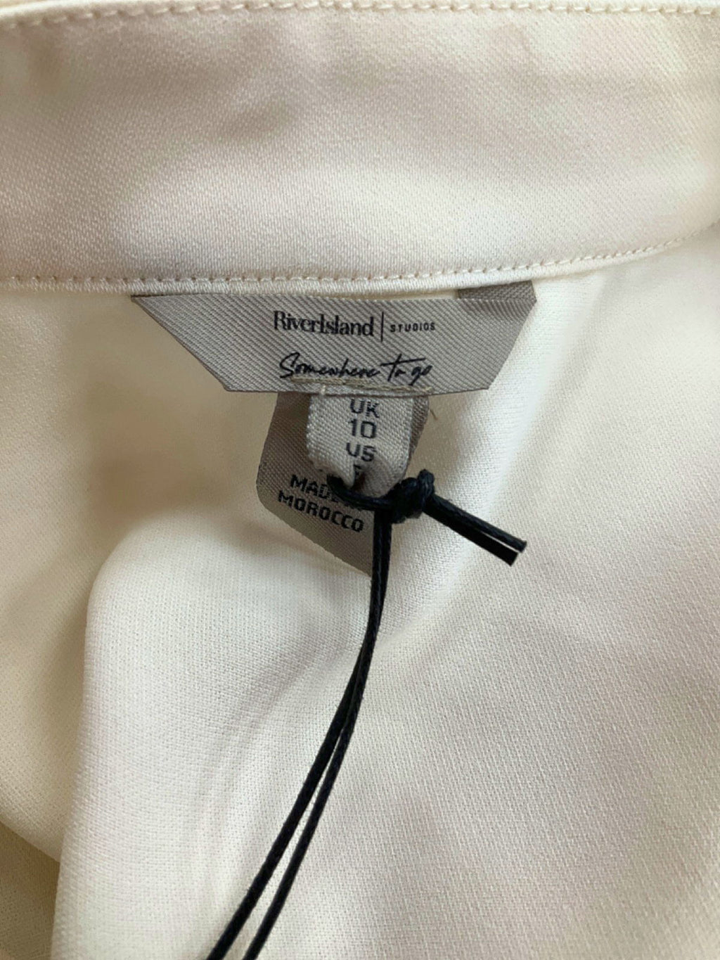 River Island Cream Embroidered Blouse UK 10
