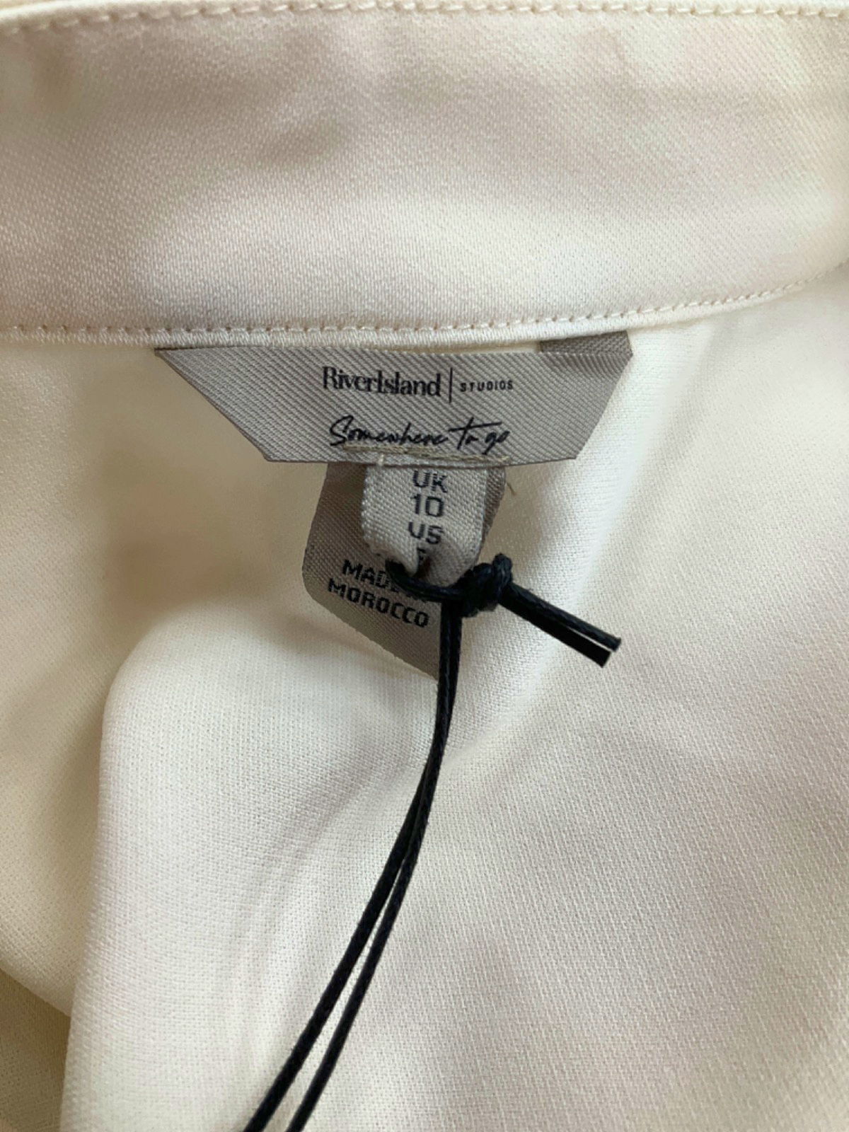 River Island Cream Embroidered Blouse UK 10