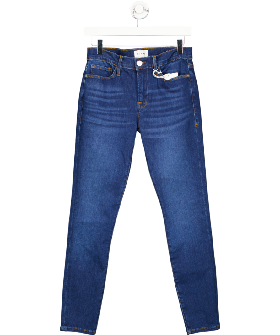 FRAME Blue Super Stretch Denim High Rise Skinny Ankle Jeans W28