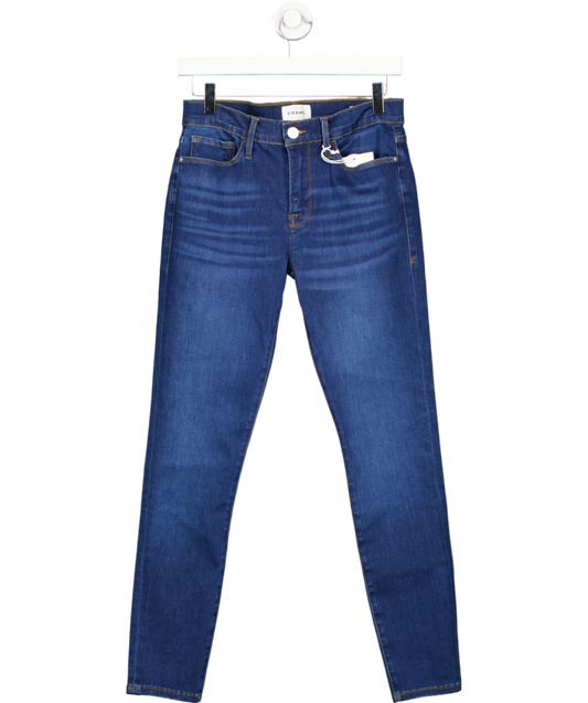 FRAME Blue Super Stretch Denim | High Rise Skinny | Ankle Inseam W28