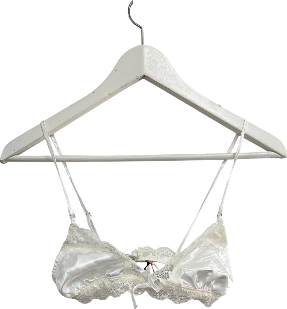 boux avenue White Maisie Satin Bralette UK 6