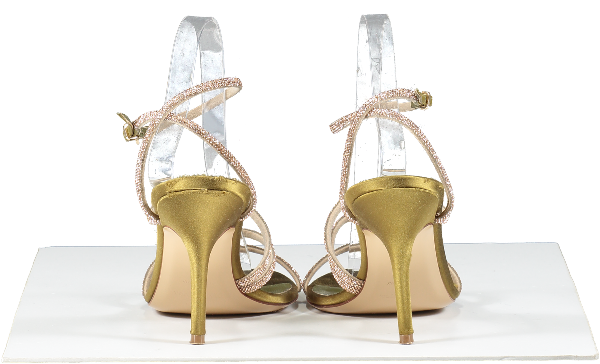 Maria Luca Green Curry Fannia Crystal Sandal UK 7 EU 40 👠