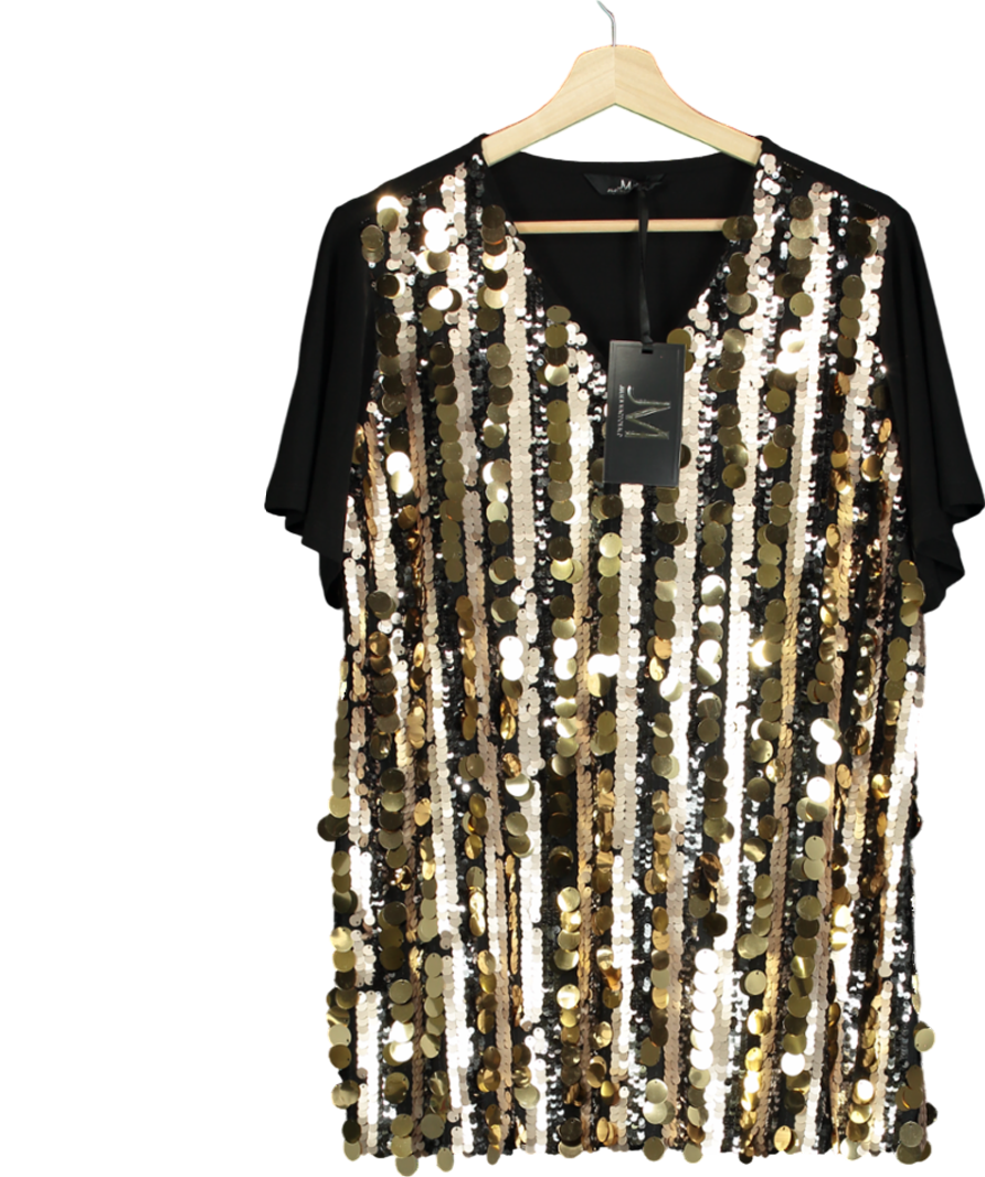 Julien Macdonald Metallic Sequin Embellished T-shirt UK 8