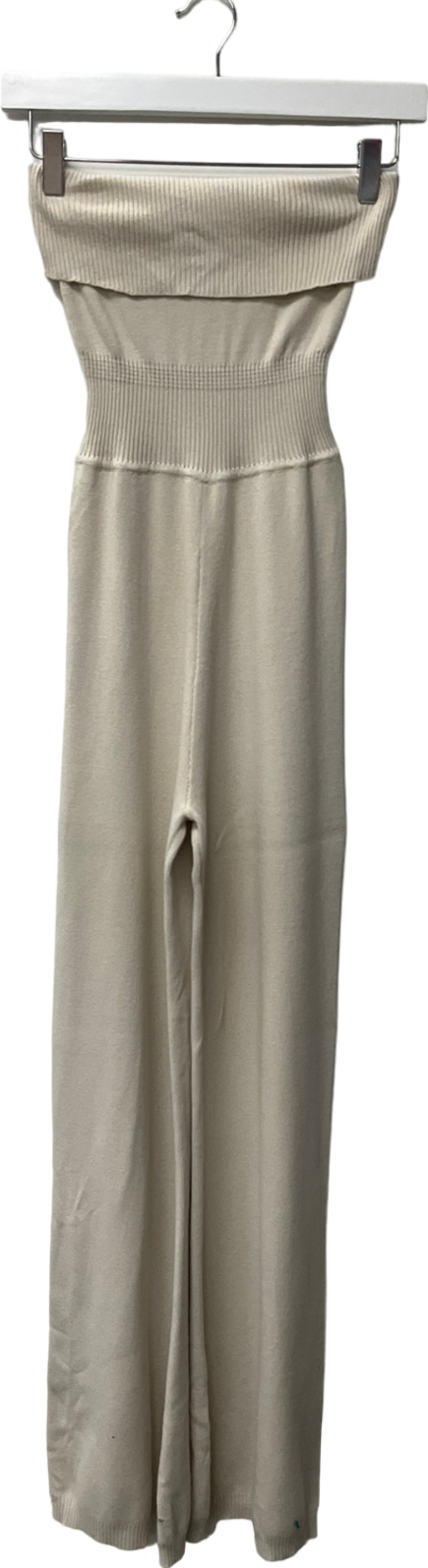 Bo + Tee  Fold over jumpsuit Cream UK S