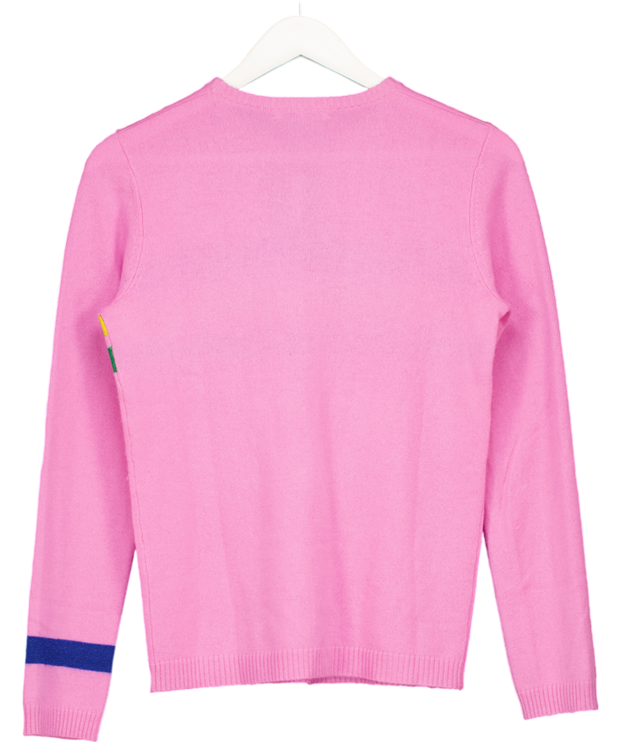 Bella Freud Pink Striped Cashmere-blend Sweater UK M