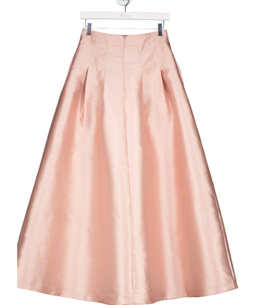 Coast Pink Twill Pleat Midi Skirt UK 8