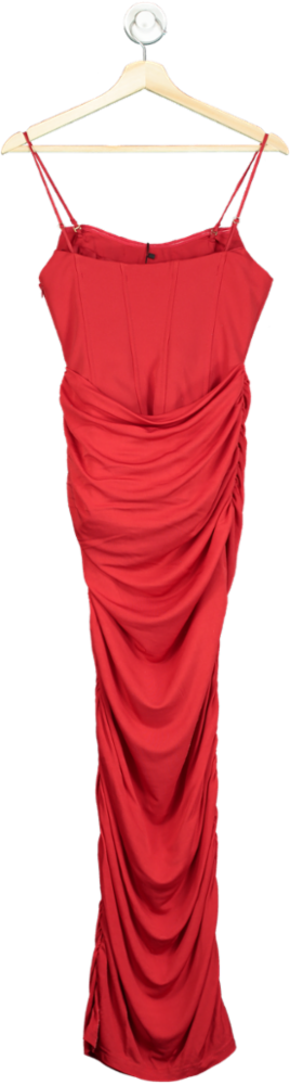 Karen Millen Red Premium Viscose Jersey Corset Midi Dress XS