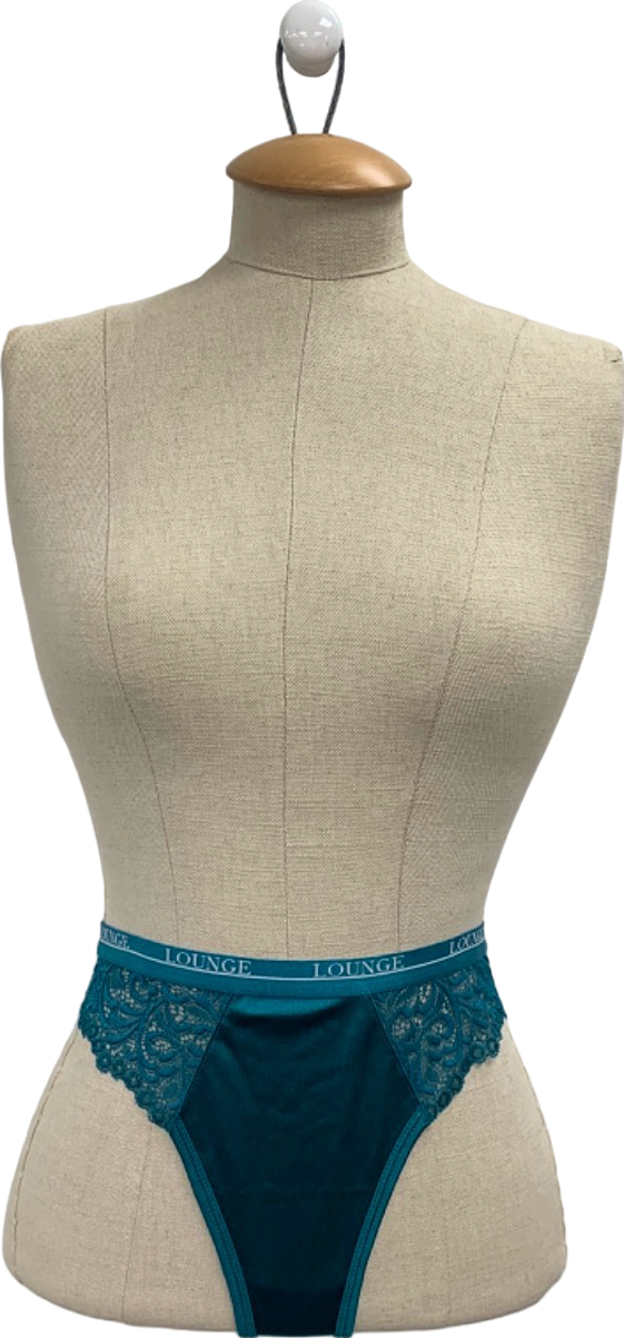Lounge Teal Silk Balcony Knickers UK M