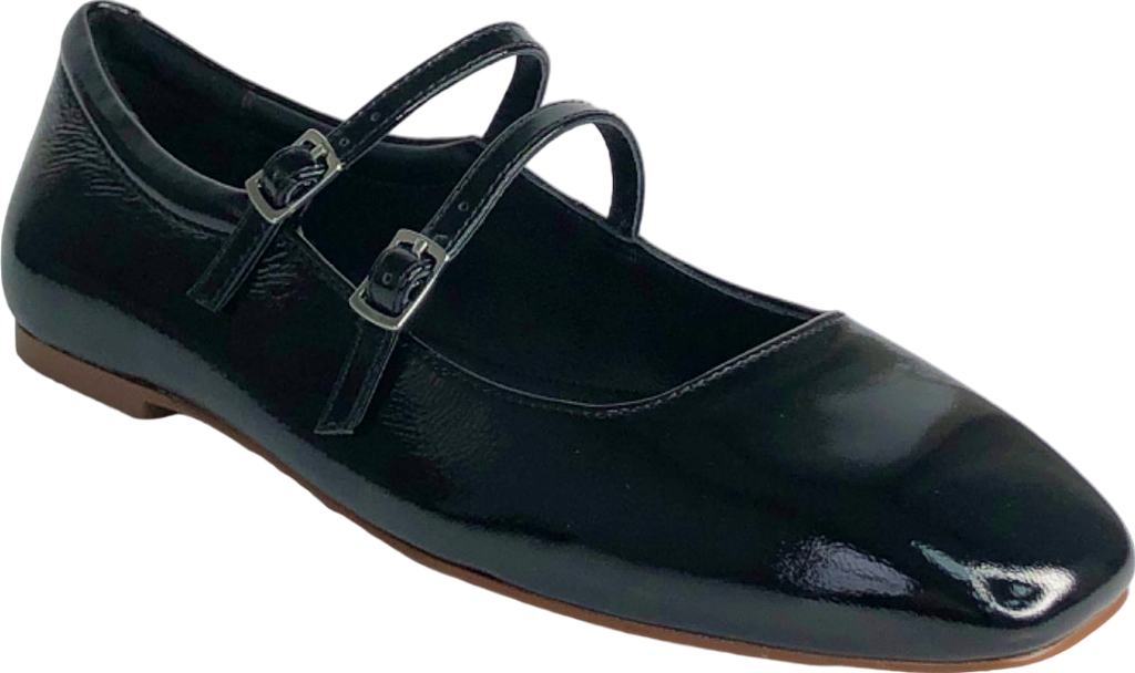 Mint Velvet Black Patent Ballet Pumps UK 5 EU 38