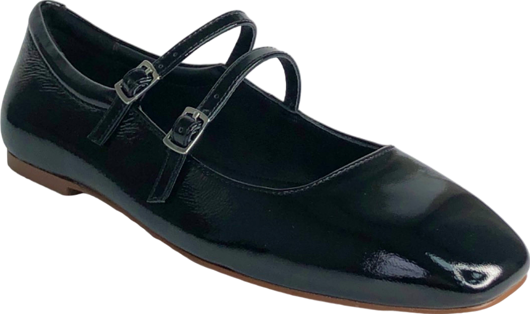 Mint Velvet Black Patent Ballet Pumps UK 5 EU 38