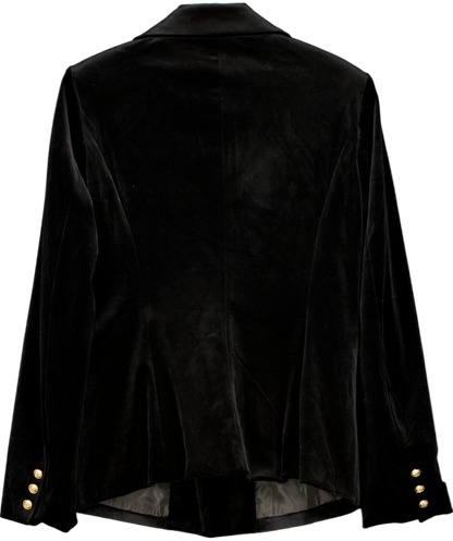 Choklate Black Gabrielle Velvet Double Breasted Blazer UK 14