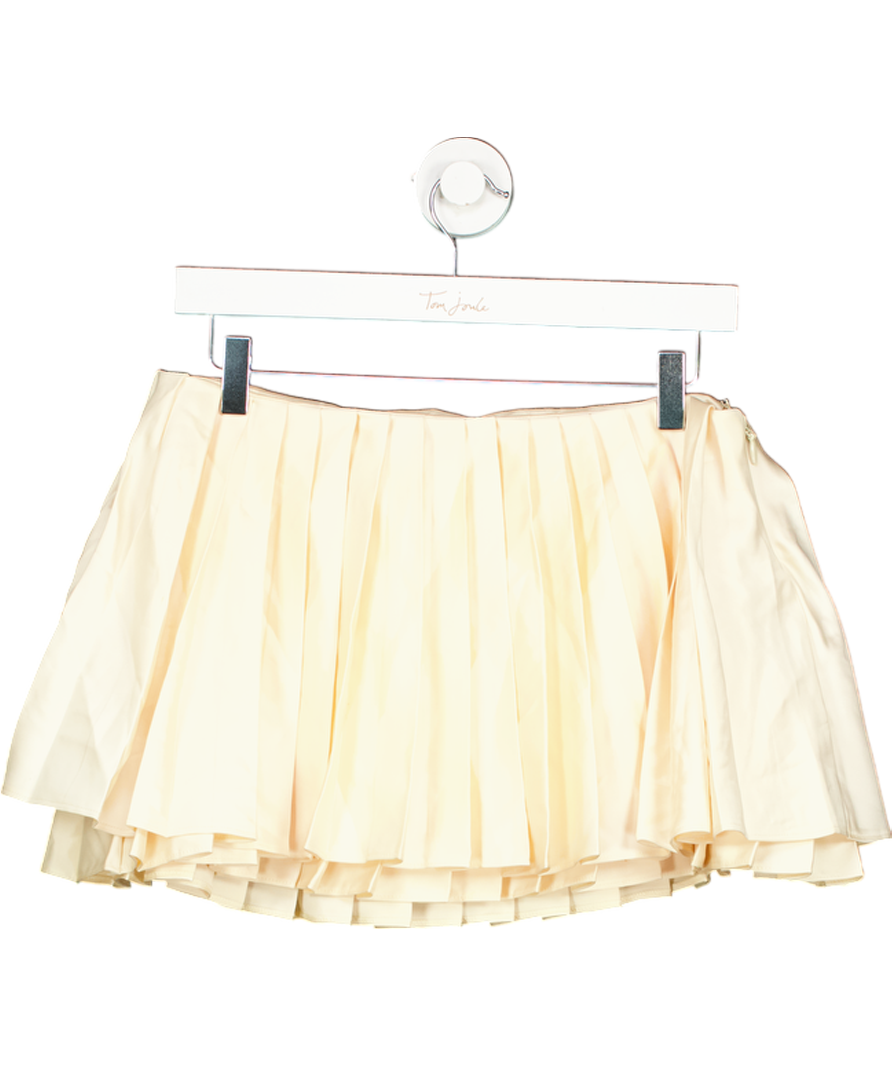 House of CB Cream Emira Pleated Mini Skirt UK S