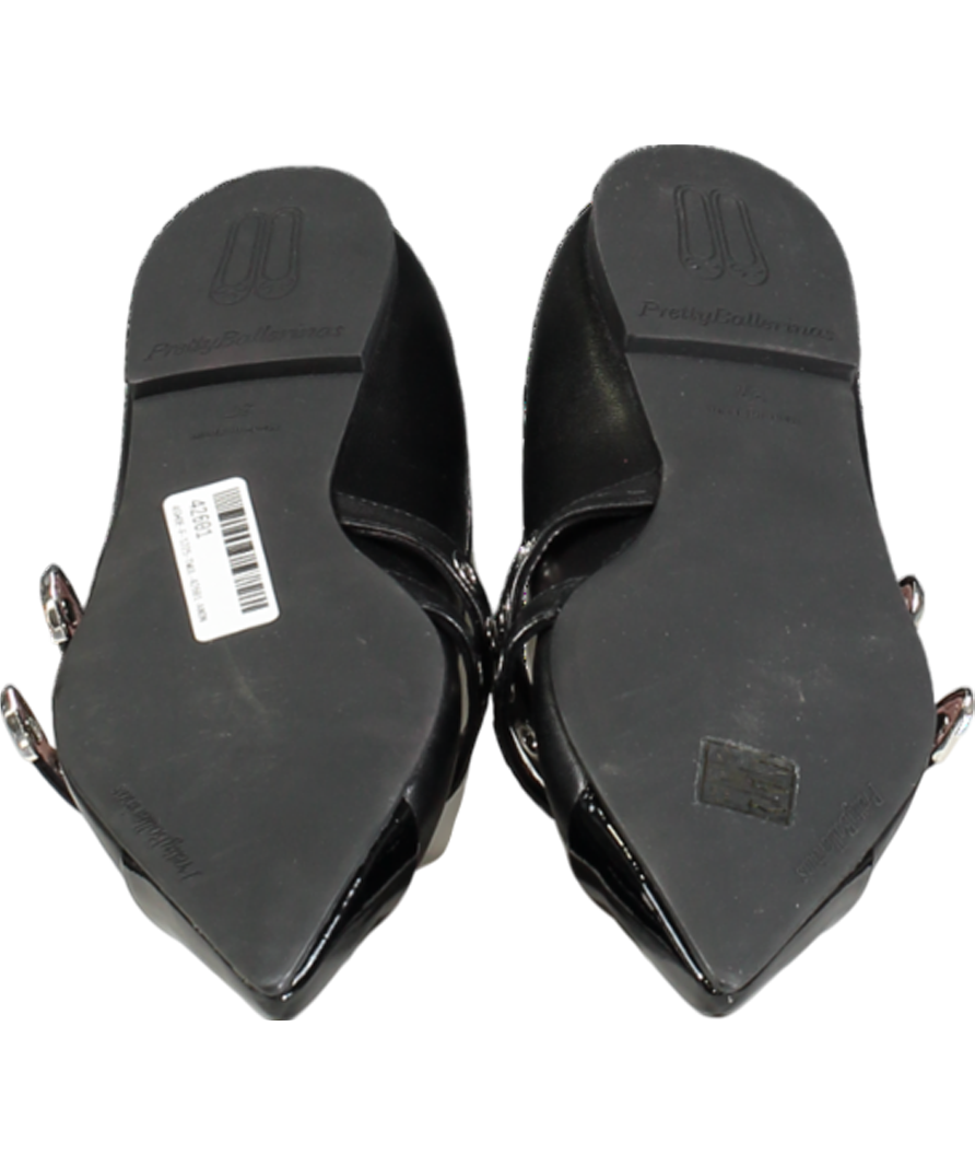 PRETTY BALLERINAS Black Ella Pointed Flat Shoes UK 4 EU 37 👠