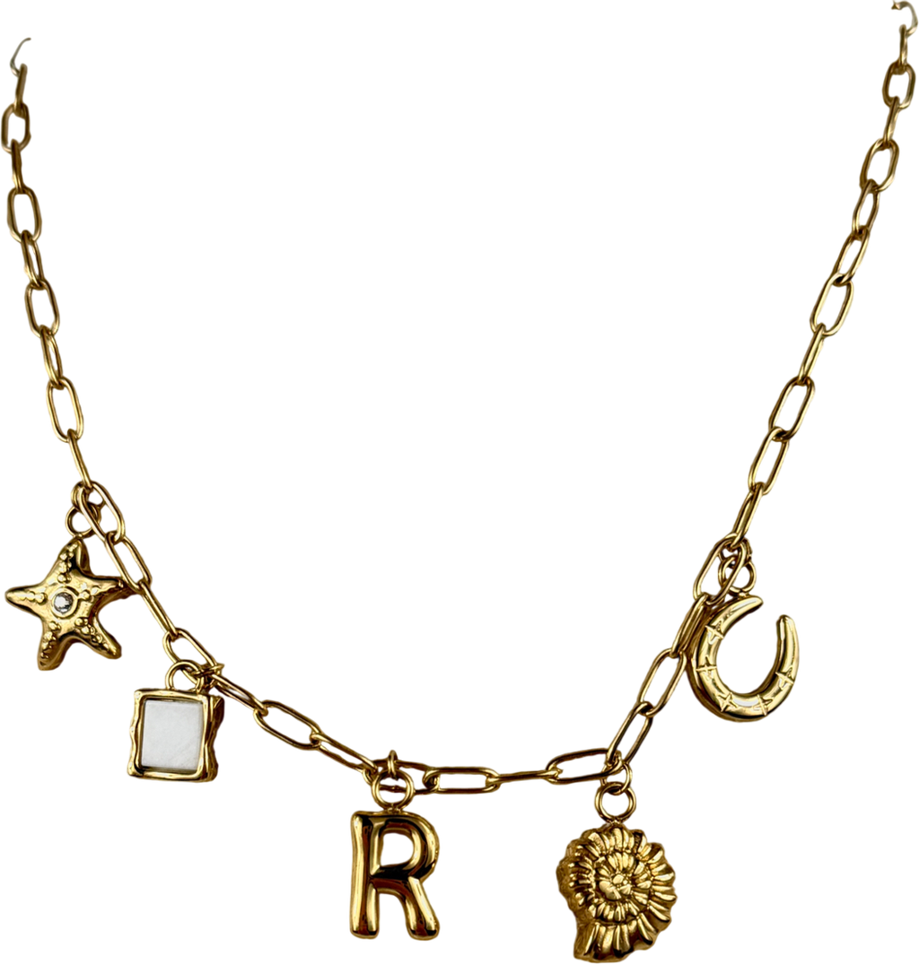 Abbott Lyon Charm Necklace Personalised Initial R
