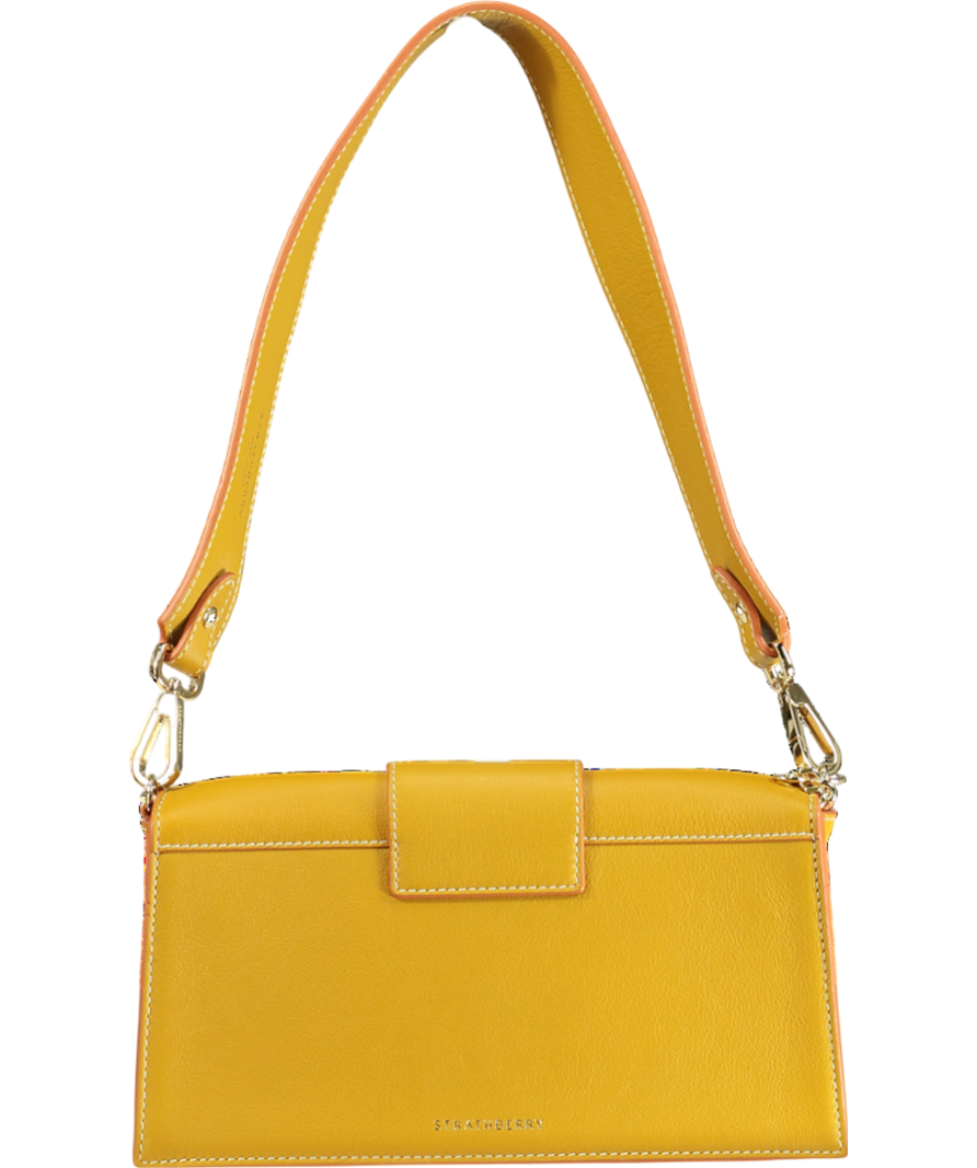 Strathberry Yellow Mini Crescent Shoulder Handbag 100% Leather