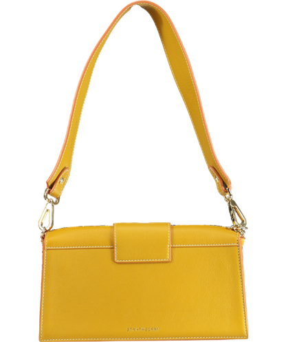 Strathberry Yellow Mini Crescent Shoulder Handbag 100% Leather