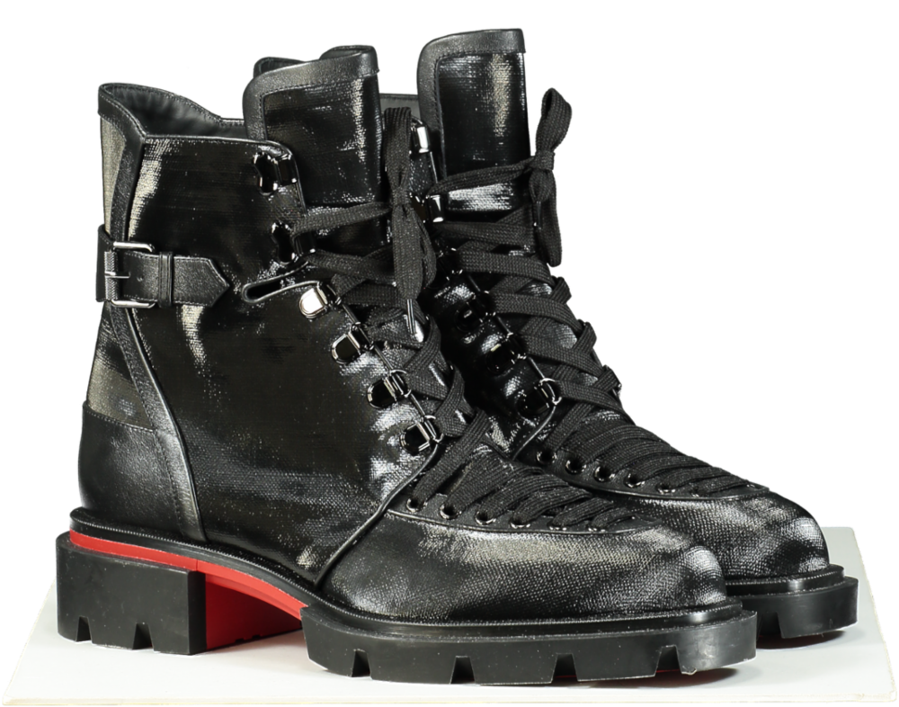 Christian Louboutin Black Macadamia Flat Boots EU 42 UK 8