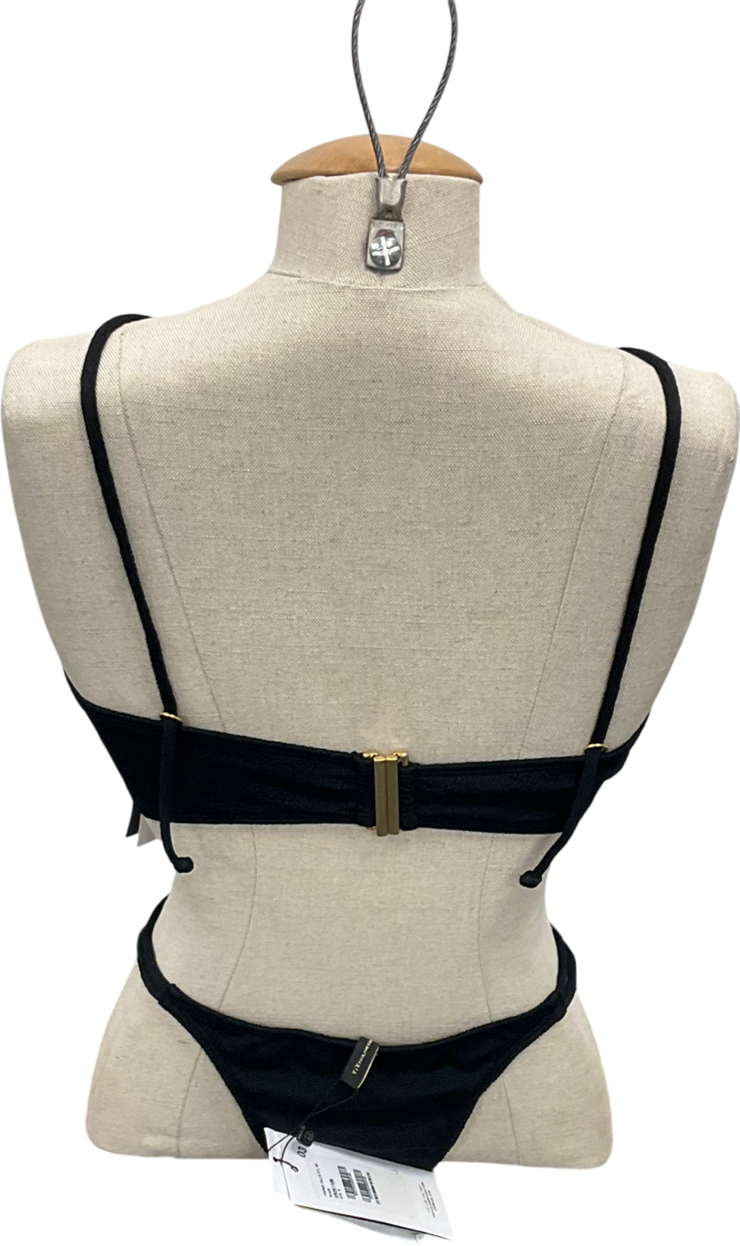 Vix + Bianca Brandolini Black Firenze Callie Bandeau Top & Firenze Callie Detail Bottom UK S/M