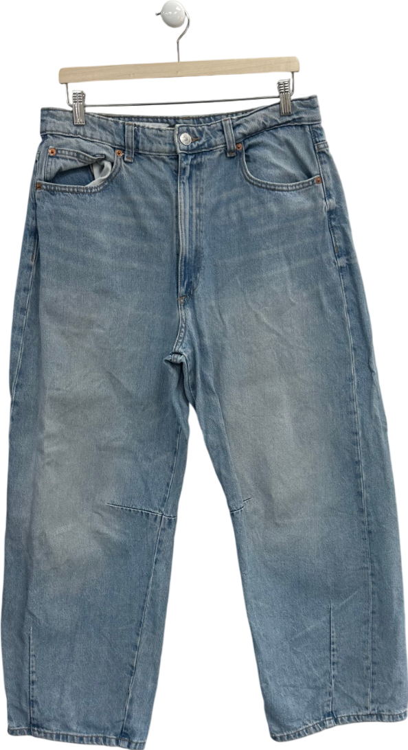 ZARA Blue Trf Baggy Balloon Mid-waist Jeans UK 8