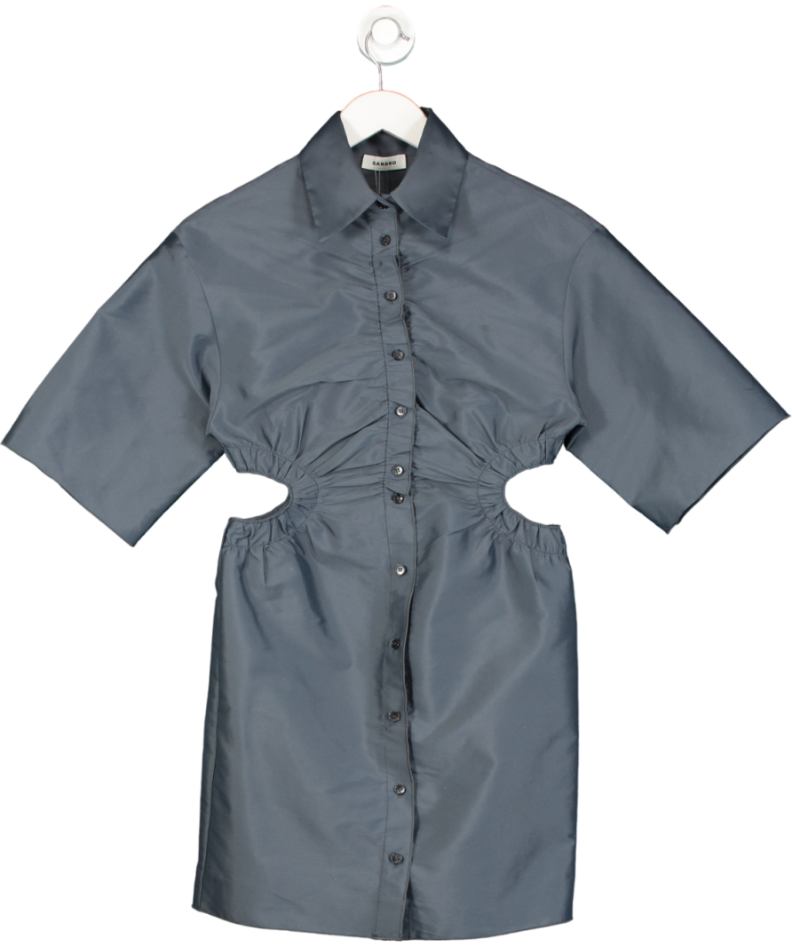Sandro Grey Mini Shirt Dress Fr34 UK 6